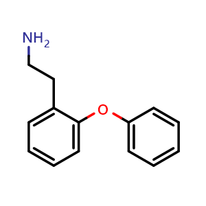 Chemical structure of 2-(2-phenoxyphenyl)ethan-1-amine , CAS 118468-16-9, AChemBlock Q66029