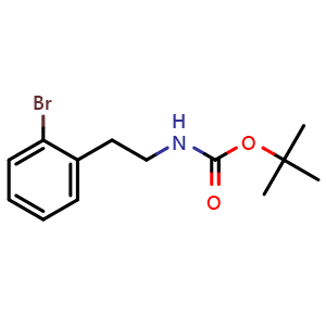 Chemical structure of tert-butyl (2-bromophenethyl)carbamate , CAS 171663-06-2, AChemBlock Q66041