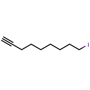 Chemical structure of 9-iodonon-1-yne , CAS 87462-67-7, AChemBlock Q66055