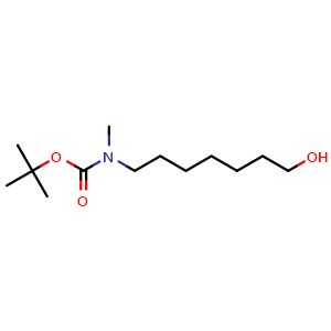 Chemical structure of tert-butyl (7-hydroxyheptyl)(methyl)carbamate , CAS 2169111-47-9, AChemBlock Q66061
