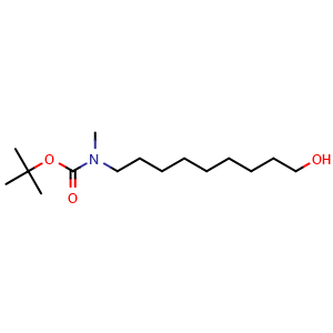 Chemical structure of tert-butyl (9-hydroxynonyl)(methyl)carbamate , CAS 1205552-71-1, AChemBlock Q66062