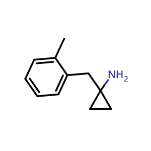 Chemical structure of 1-(2-methylbenzyl)cyclopropan-1-amine , CAS 91245-68-0, AChemBlock Q66084