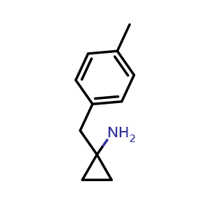 Chemical structure of 1-(4-methylbenzyl)cyclopropan-1-amine , CAS 27018-59-3, AChemBlock Q66085