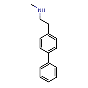 Chemical structure of 2-([1,1'-biphenyl]-4-yl)-N-methylethan-1-amine , CAS 669015-06-9, AChemBlock Q66102
