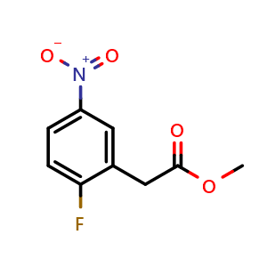 Chemical structure of methyl 2-(2-fluoro-5-nitrophenyl)acetate , CAS 1241920-02-4, AChemBlock Q66112