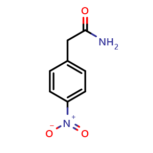 Chemical structure of 2-(4-nitrophenyl)acetamide , CAS 6321-12-6, AChemBlock Q66125