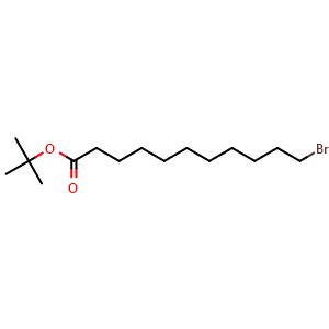 Chemical structure of tert-butyl 11-bromoundecanoate , CAS 85216-74-6, AChemBlock Q66135