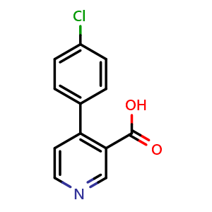Chemical structure of 4-(4-chlorophenyl)nicotinic acid , CAS 141764-12-7, AChemBlock Q66189