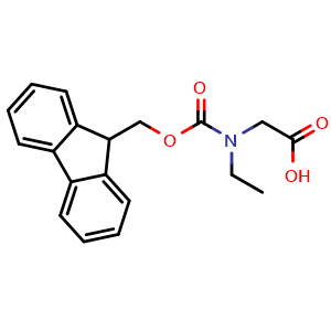 Chemical structure of N-(((9H-fluoren-9-yl)methoxy)carbonyl)-N-ethylglycine , CAS 162545-29-1, AChemBlock Q66203