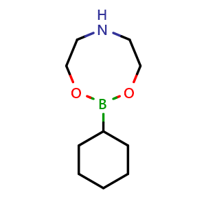 Chemical structure of 2-cyclohexyl-1,3,6,2-dioxazaborocane , CAS 122035-40-9, AChemBlock Q66265