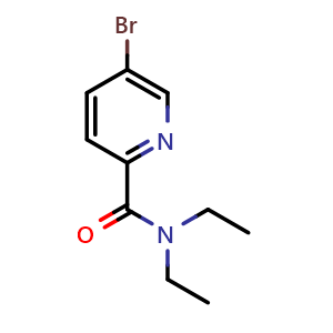 Chemical structure of 5-bromo-N,N-diethylpicolinamide , CAS 673485-54-6, AChemBlock Q66267