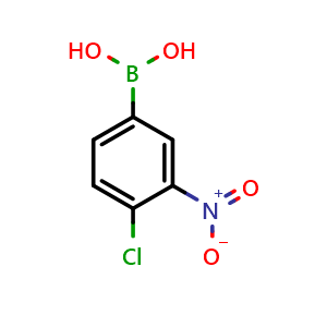 Chemical structure of (4-chloro-3-nitrophenyl)boronic acid , CAS 151169-67-4, AChemBlock Q66270