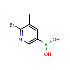 Chemical structure of (6-bromo-5-methylpyridin-3-yl)boronic acid , CAS 1003043-34-2, AChemBlock Q66287