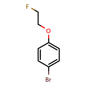 Chemical structure of 1-bromo-4-(2-fluoroethoxy)benzene , CAS 115467-08-8, AChemBlock Q66290