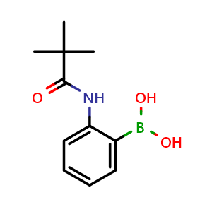 Chemical structure of (2-pivalamidophenyl)boronic acid , CAS 146140-95-6, AChemBlock Q66303