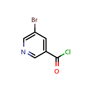 Chemical structure of 5-Bromonicotinoyl chloride , CAS 39620-02-5, AChemBlock Q66304