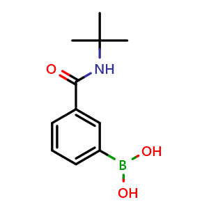 Chemical structure of (3-(tert-butylcarbamoyl)phenyl)boronic acid , CAS 183158-30-7, AChemBlock Q66374