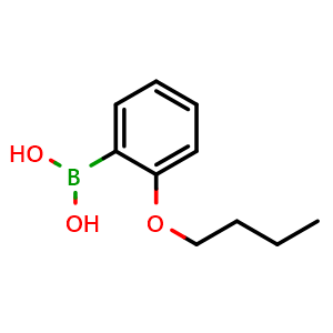 Chemical structure of (2-butoxyphenyl)boronic acid , CAS 91129-69-0, AChemBlock Q66382