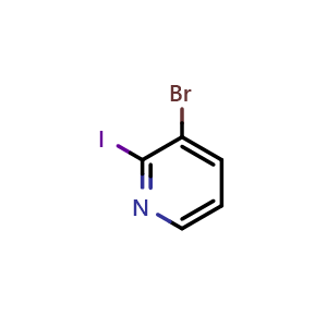 Chemical structure of 3-bromo-2-iodopyridine , CAS 408502-43-2, AChemBlock Q66410
