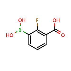 Chemical structure of 3-borono-2-fluorobenzoic acid , CAS 1072952-09-0, AChemBlock Q66419