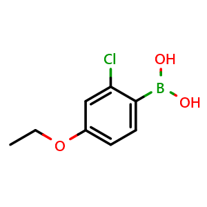 Chemical structure of (2-chloro-4-ethoxyphenyl)boronic acid , CAS 313545-44-7, AChemBlock Q66431