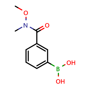 Chemical structure of (3-(methoxy(methyl)carbamoyl)phenyl)boronic acid , CAS 723281-57-0, AChemBlock Q66467