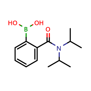 Chemical structure of (2-(diisopropylcarbamoyl)phenyl)boronic acid , CAS 103681-98-7, AChemBlock Q66468