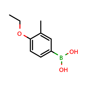 Chemical structure of (4-ethoxy-3-methylphenyl)boronic acid , CAS 850568-08-0, AChemBlock Q66474