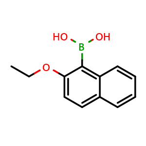 Chemical structure of (2-ethoxynaphthalen-1-yl)boronic acid , CAS 148345-64-6, AChemBlock Q66475