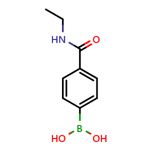 Chemical structure of (4-(ethylcarbamoyl)phenyl)boronic acid , CAS 850568-12-6, AChemBlock Q66486