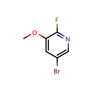 Chemical structure of 5-bromo-2-fluoro-3-methoxypyridine , CAS 880870-66-6, AChemBlock Q66585