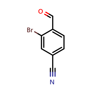 Chemical structure of 3-bromo-4-formylbenzonitrile , CAS 89891-69-0, AChemBlock Q66601
