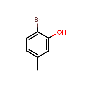 Chemical structure of 2-bromo-5-methylphenol , CAS 14847-51-9, AChemBlock Q66624