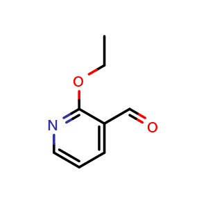 Chemical structure of 2-ethoxynicotinaldehyde , CAS 885278-07-9, AChemBlock Q66660
