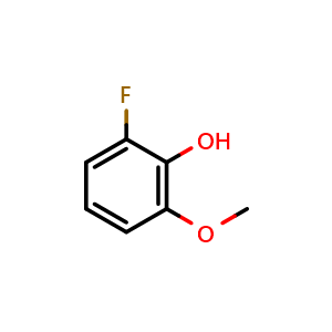 Chemical structure of 2-Fluoro-6-methoxyphenol , CAS 73943-41-6, AChemBlock Q66672