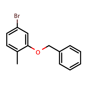 Chemical structure of 2-(benzyloxy)-4-bromo-1-methylbenzene , CAS 1114808-93-3, AChemBlock Q66677