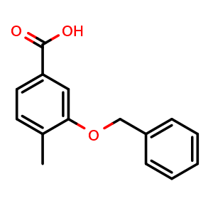 Chemical structure of 3-(benzyloxy)-4-methylbenzoic acid , CAS 165662-68-0, AChemBlock Q66681