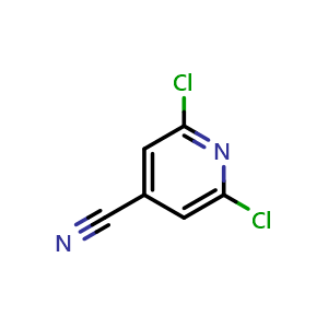 Chemical structure of 2,6-dichloroisonicotinonitrile , CAS 32710-65-9, AChemBlock Q66694