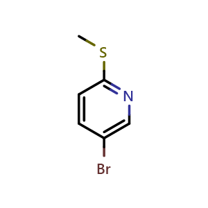 Chemical structure of 5-bromo-2-(methylthio)pyridine , CAS 51933-78-9, AChemBlock Q66696