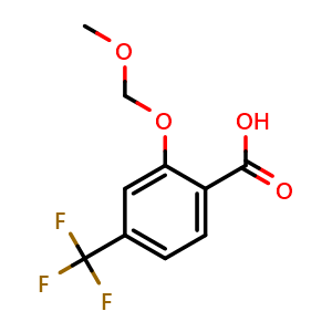 Chemical structure of 2-(methoxymethoxy)-4-(trifluoromethyl)benzoic acid , CAS 368422-29-1, AChemBlock Q66731