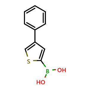 Chemical structure of (4-phenylthiophen-2-yl)boronic acid , CAS 362612-68-8, AChemBlock Q66749