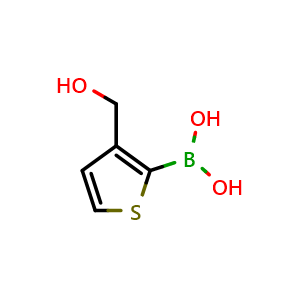 Chemical structure of (3-(hydroxymethyl)thiophen-2-yl)boronic acid , CAS 222840-73-5, AChemBlock Q66751