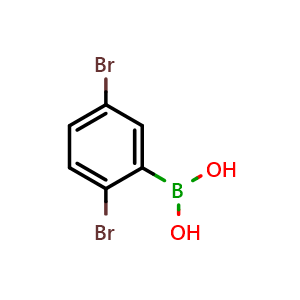 Chemical structure of (2,5-dibromophenyl)boronic acid , CAS 1008106-93-1, AChemBlock Q66796