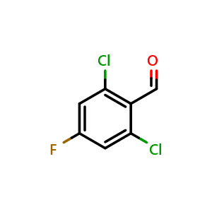 Chemical structure of 2,6-dichloro-4-fluorobenzaldehyde , CAS 1182709-86-9, AChemBlock Q66816