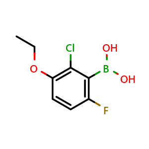 Chemical structure of (2-chloro-3-ethoxy-6-fluorophenyl)boronic acid , CAS 957120-93-3, AChemBlock Q66854