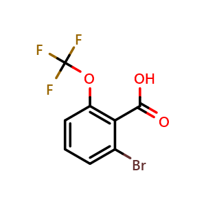 Chemical structure of 2-bromo-6-(trifluoromethoxy)benzoic acid , CAS 403646-46-8, AChemBlock Q66873