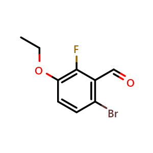 Chemical structure of 6-bromo-3-ethoxy-2-fluorobenzaldehyde , CAS 1114809-07-2, AChemBlock Q66894