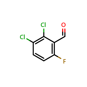 Chemical structure of 2,3-dichloro-6-fluorobenzaldehyde , CAS 95399-95-4, AChemBlock Q66907