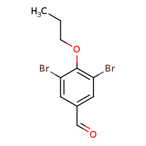 Chemical structure of 3,5-dibromo-4-propoxybenzaldehyde , CAS 361465-08-9, AChemBlock Q66933