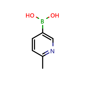 Chemical structure of (6-methylpyridin-3-yl)boronic acid , CAS 659742-21-9, AChemBlock Q66950